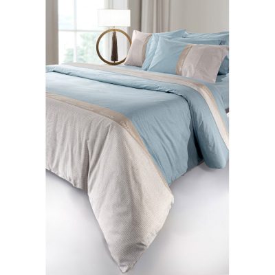 Βαμβακερά σεντόνια για μονό κρεβάτι με όμορφη διχρωμία.