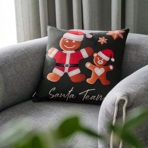 χριστουγεννιάτικο μαξιλάρι με μπισκοτάνθρωπο Gofis Home